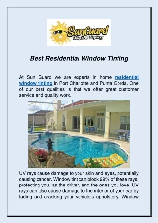 Best Residential Window Tinting