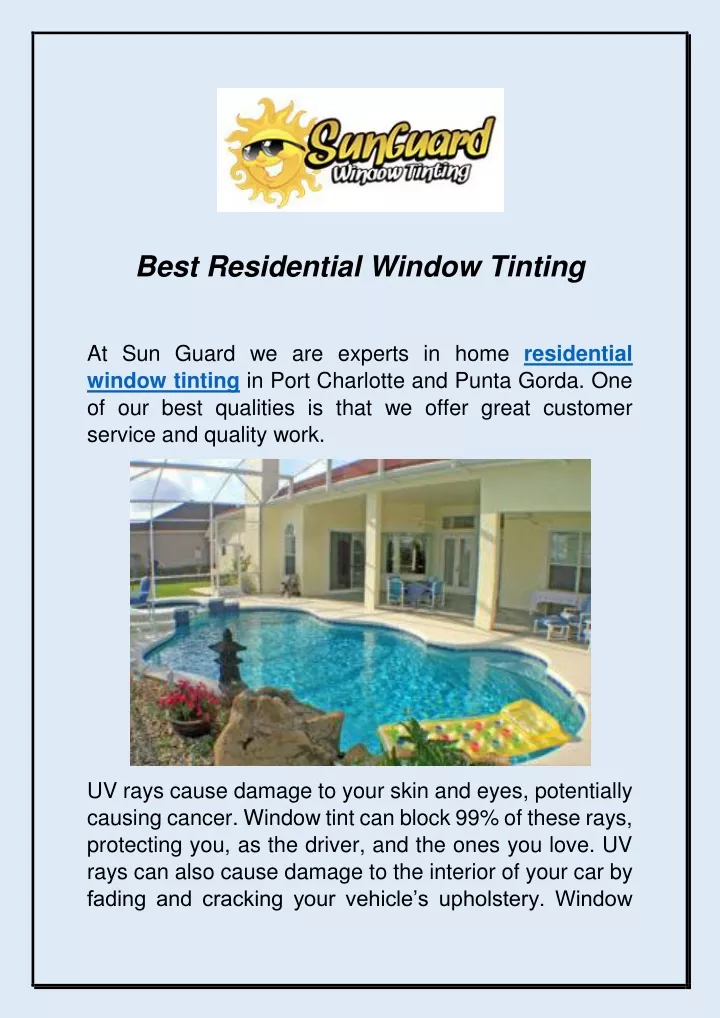 best residential window tinting