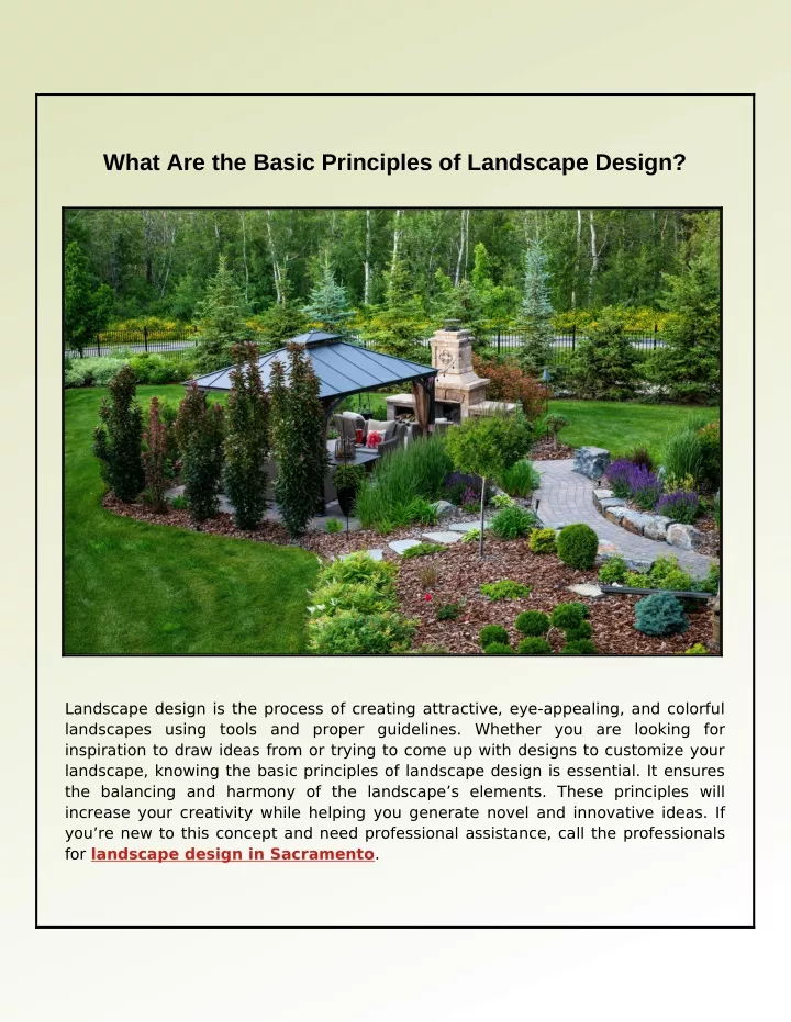 what are the basic principles of landscape design