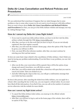 delta air lines cancellation and refund policies
