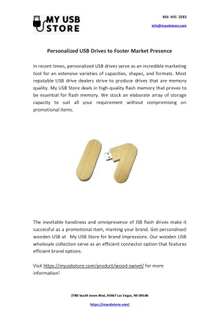 Personalized USB Drives to Foster Market Presence