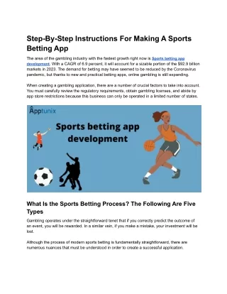 Step-By-Step Instructions For Making A Sports Betting App