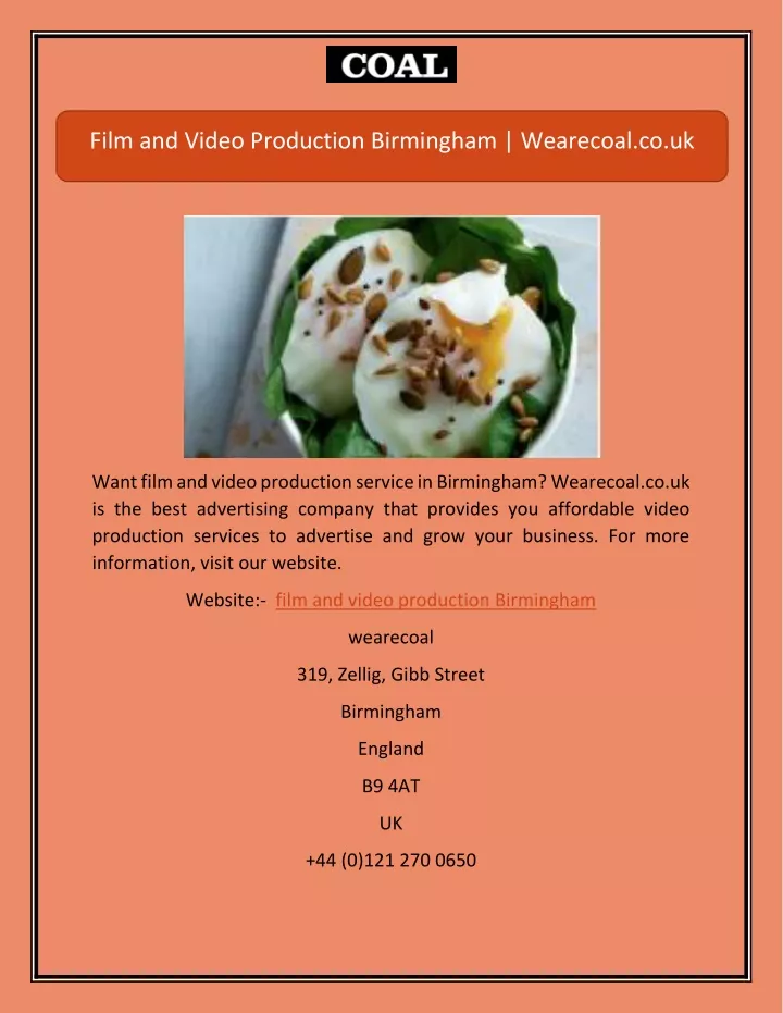 film and video production birmingham wearecoal