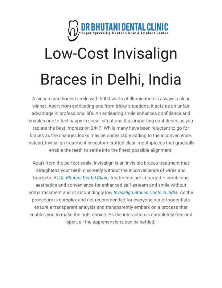 low cost invisalign