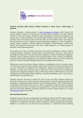 amethyst associates offers business software