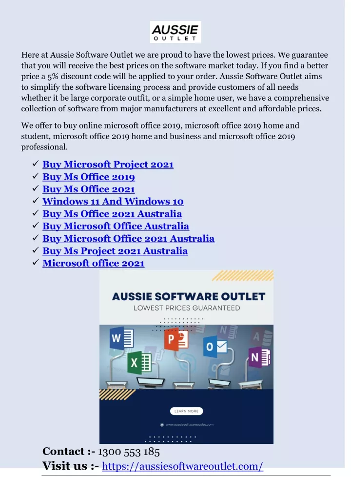 here at aussie software outlet we are proud