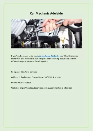 Car Mechanic Adelaide