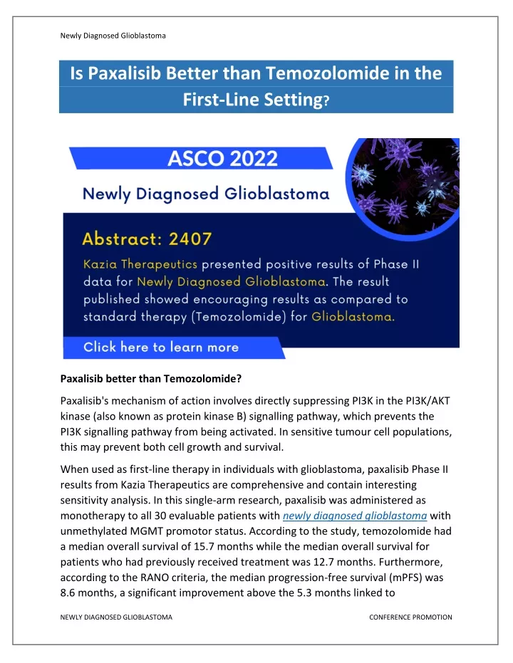 newly diagnosed glioblastoma