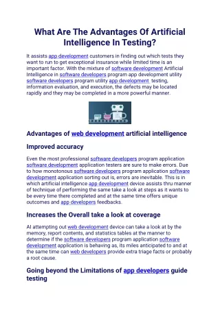 What Are The Advantages Of Artificial Intelligence In Testing