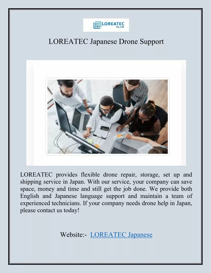 loreatec japanese drone support
