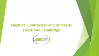 Electrical Contractors and Domestic Electrician Cambridge