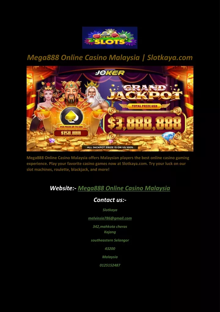 mega888 online casino malaysia slotkaya com