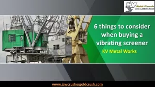 6 things to consider when buying a vibrating screener-KV Metal