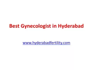 Best Gynecologist in Hyderabad