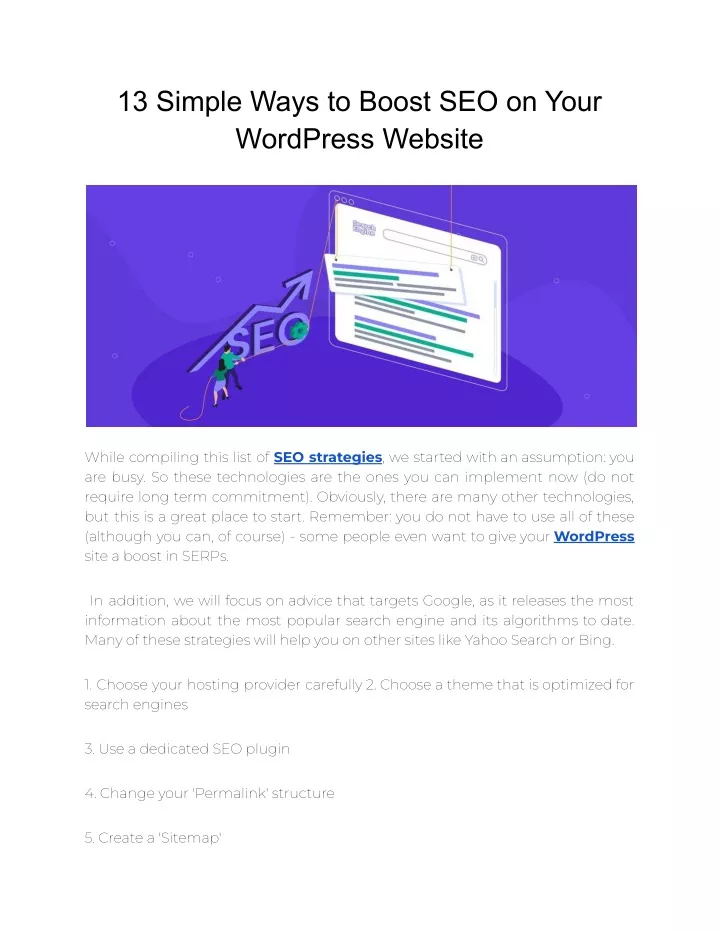 13 simple ways to boost seo on your wordpress