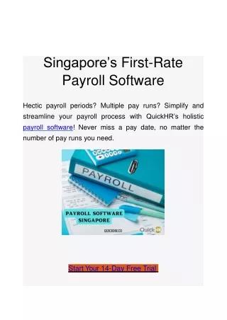 singapore s first rate payroll software