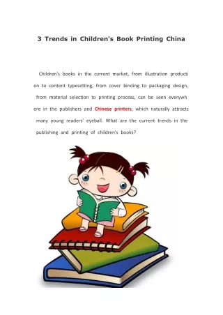 3 Trends in Children's Book Printing China