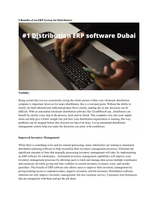 5 benefits of an erp system for distributors