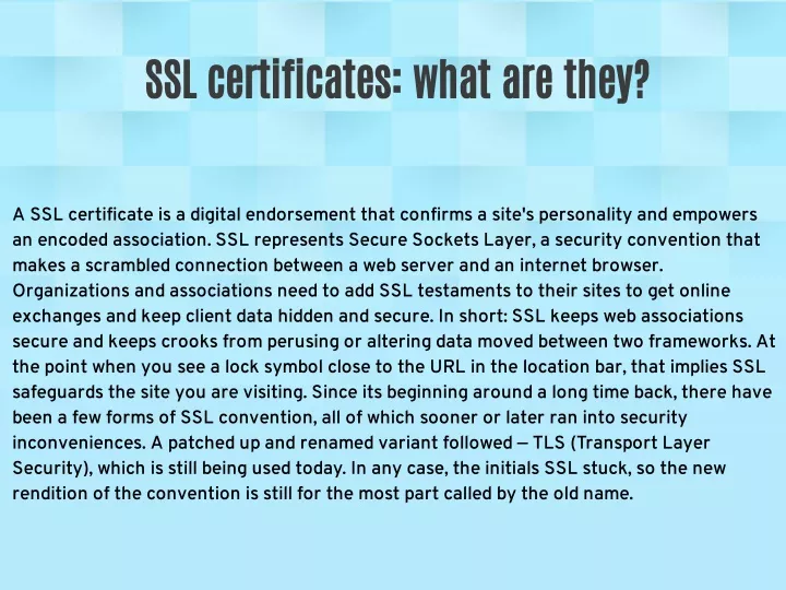 ssl certificates what are they