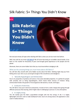silk fabric 5 things you didn t know