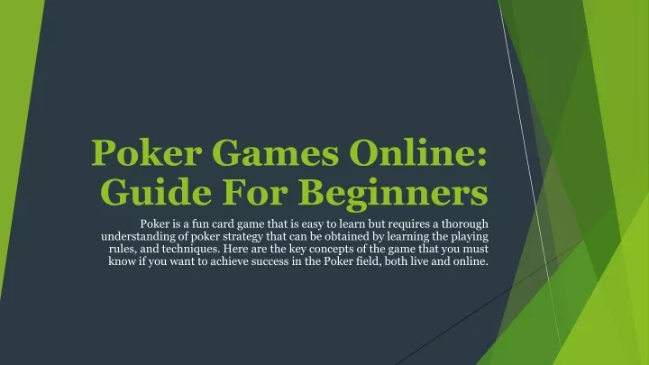 poker games online guide for beginners