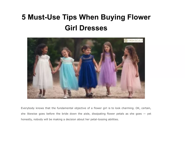 5 must use tips when buying flower girl dresses