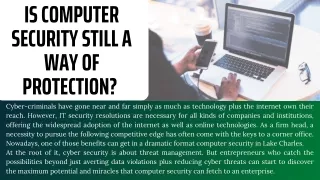 Is Computer Security Still A Way Of Protection?