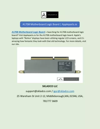 A1708 Motherboard Logic Board | Appleparts.io