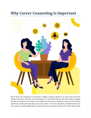 why career counseling is important