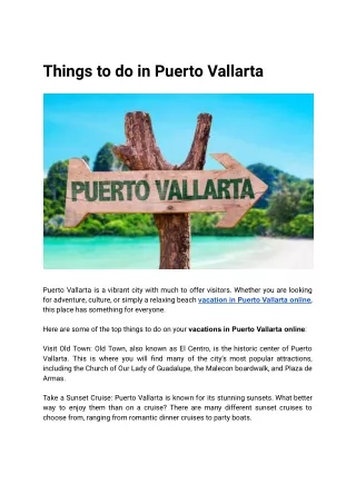 Things to do in Puerto Vallarta