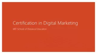 certification in digital marketing