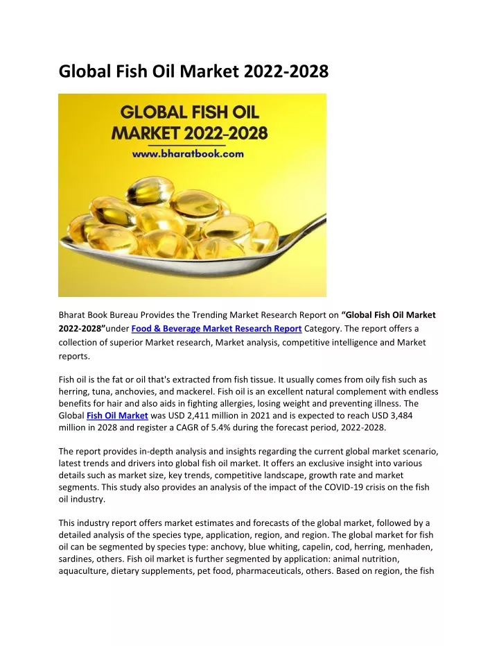 global fish oil market 2022 2028