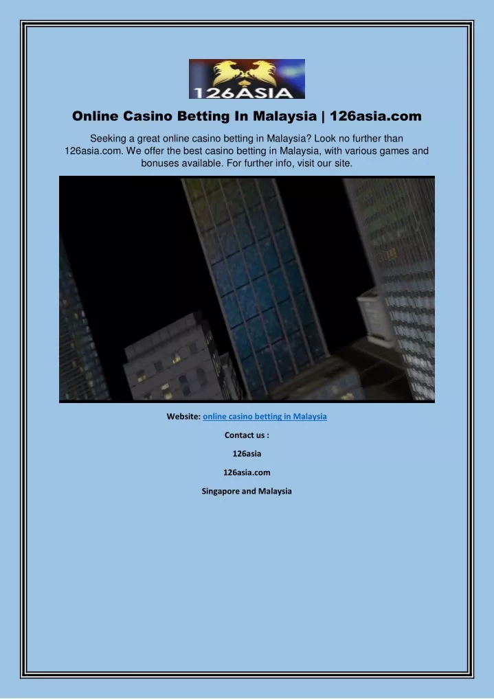 online casino betting in malaysia 126asia com