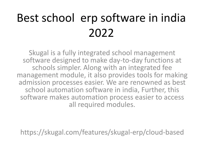 best school erp software in india 2022