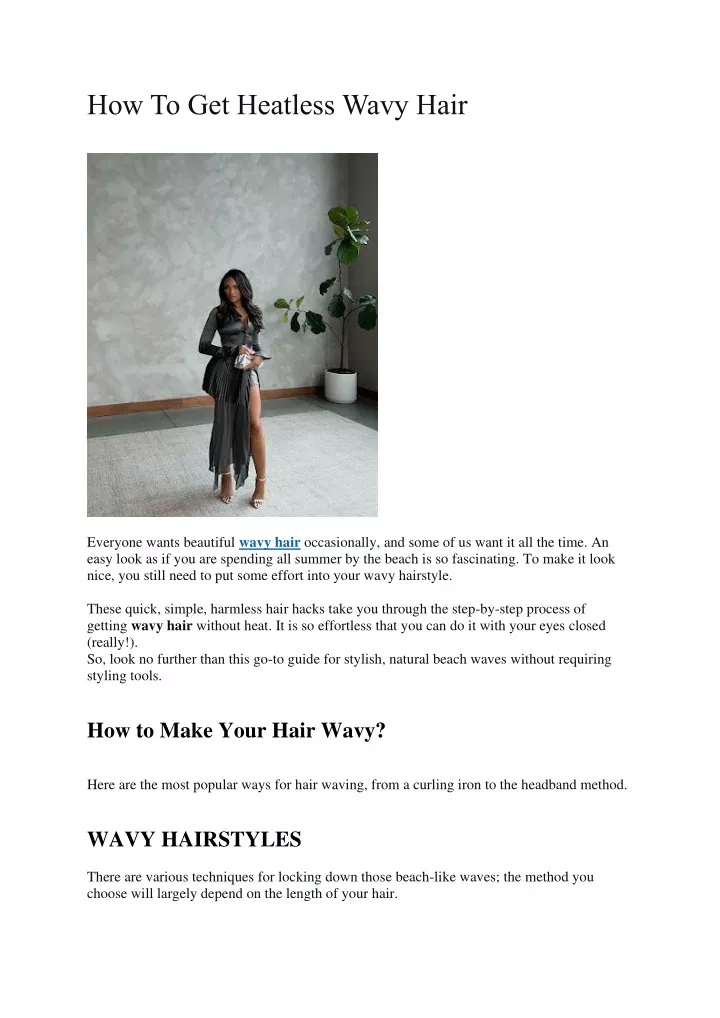 how to get heatless wavy hair