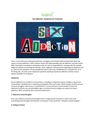 Sex Addiction Symptoms & Treatment