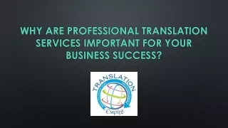 Why Are Professional Translation Services Important for Your Business's Success?