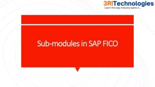 Sub-modules of SAP FICO