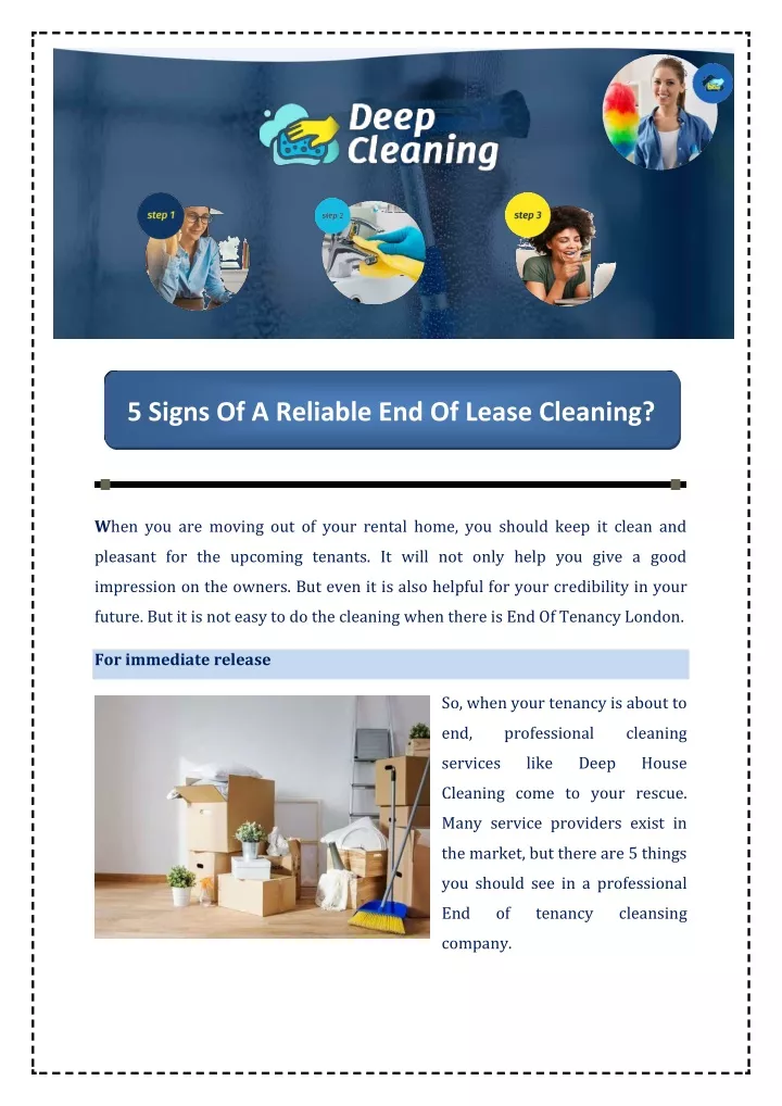 5 signs of a reliable end of lease cleaning