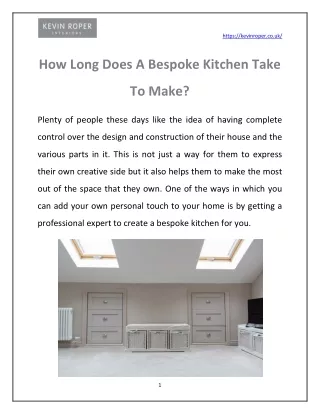 How Long Does A Bespoke Kitchen Take To Make?