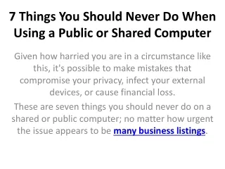 7 things you should never do when using a public or shared computer