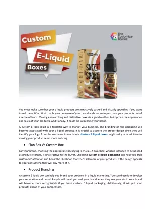 you must make sure that your e liquid products