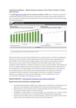 light sensor market global industry analysis size