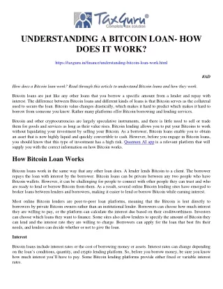understanding a bitcoin loan how does it work