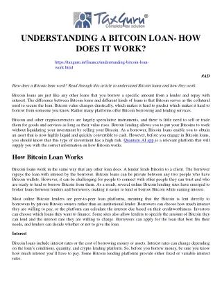 understanding a bitcoin loan how does it work
