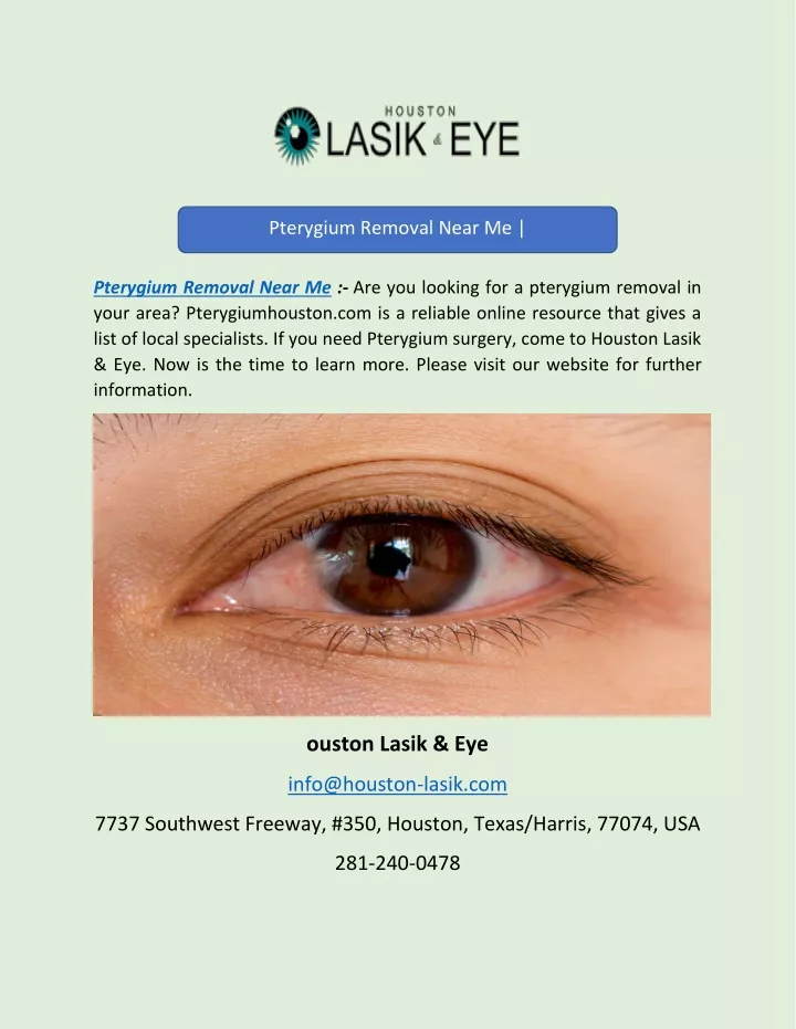 pterygium removal near me pterygiumhouston com