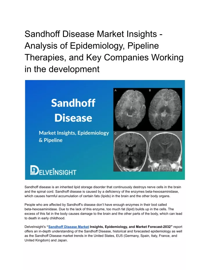 sandhoff disease market insights analysis