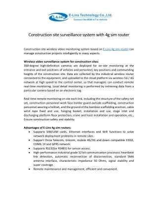 construction site surveillance system with