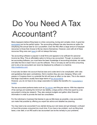 Do You Need A Tax Accountant