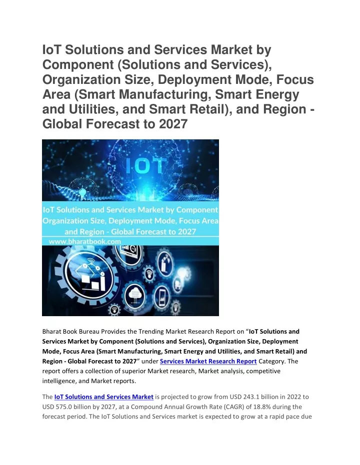 iot solutions and services market by component